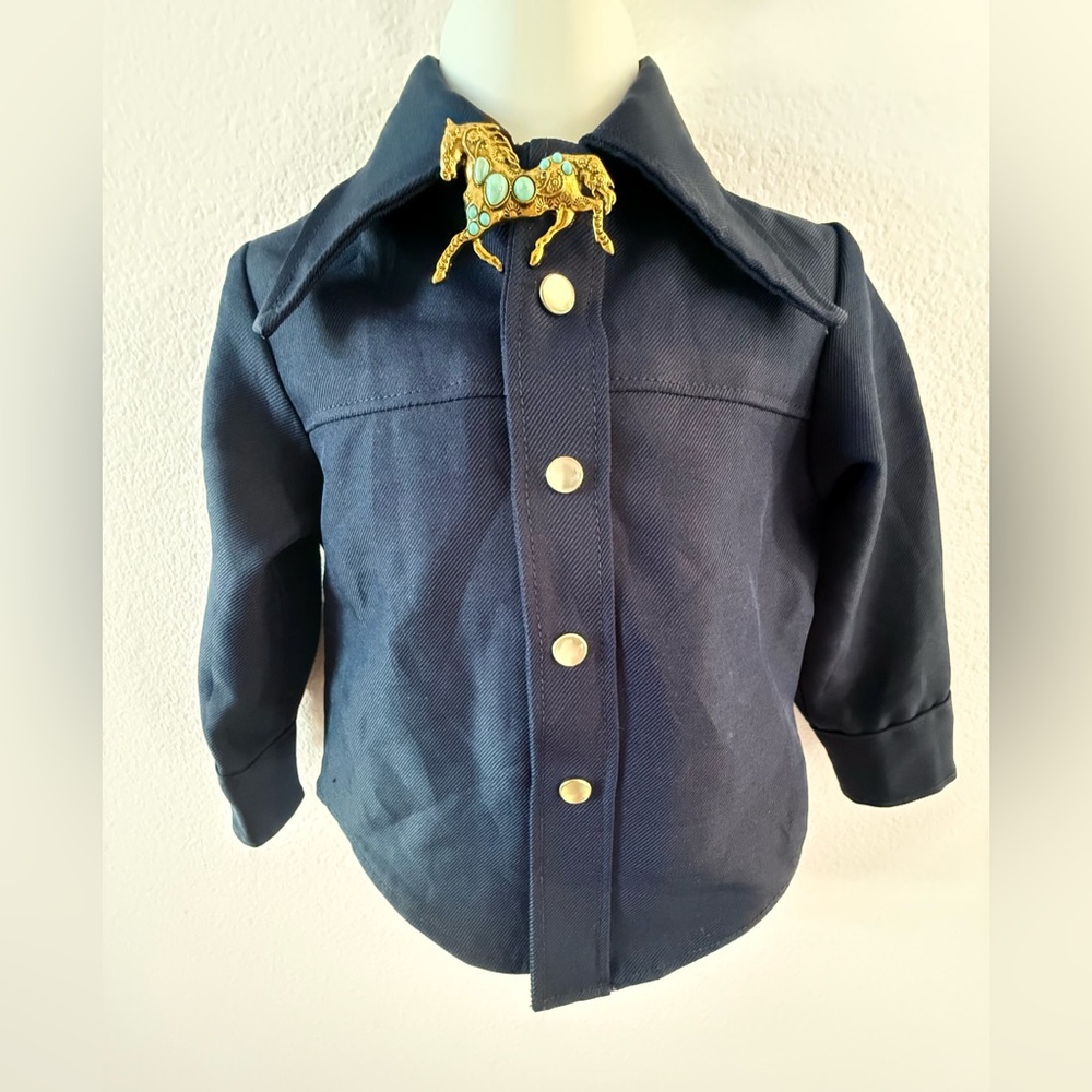 Navy Kids Vintage Button-Up 70’s Shirt / Jacket